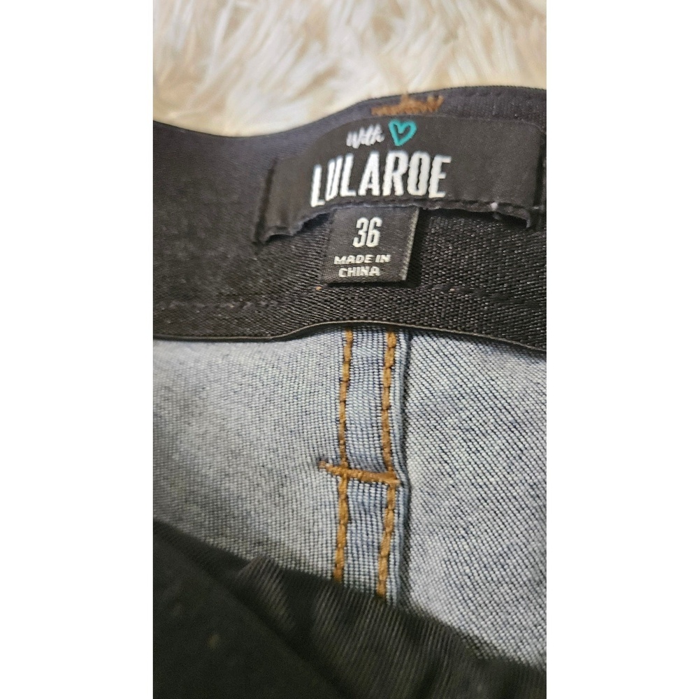 LULAROE Jeans Womens 36 Magic Waist Stretch Style L-161367 Cropped Distressed - Picture 14 of 16